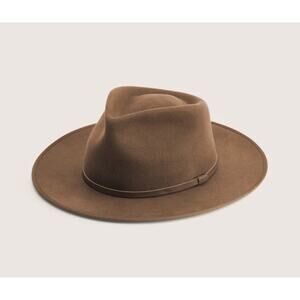 Will & Bear Mens/Womens Sz Large 100% Wool‎ Widebrim Fedora "Calloway Tan" NWT